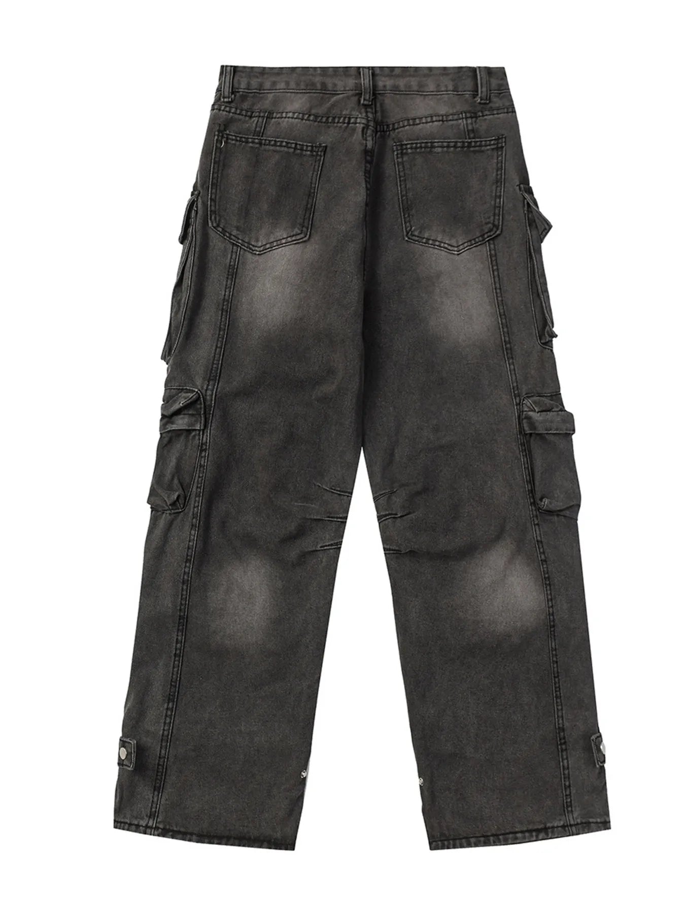 NOT4NERD ■ Dirty Wash Multi Cargo Denim Pants MUSINSA | NOT4NERD Dirty Wash Multi Cargo Denim Pants - Black